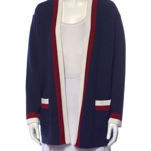 Blue striped cardigan